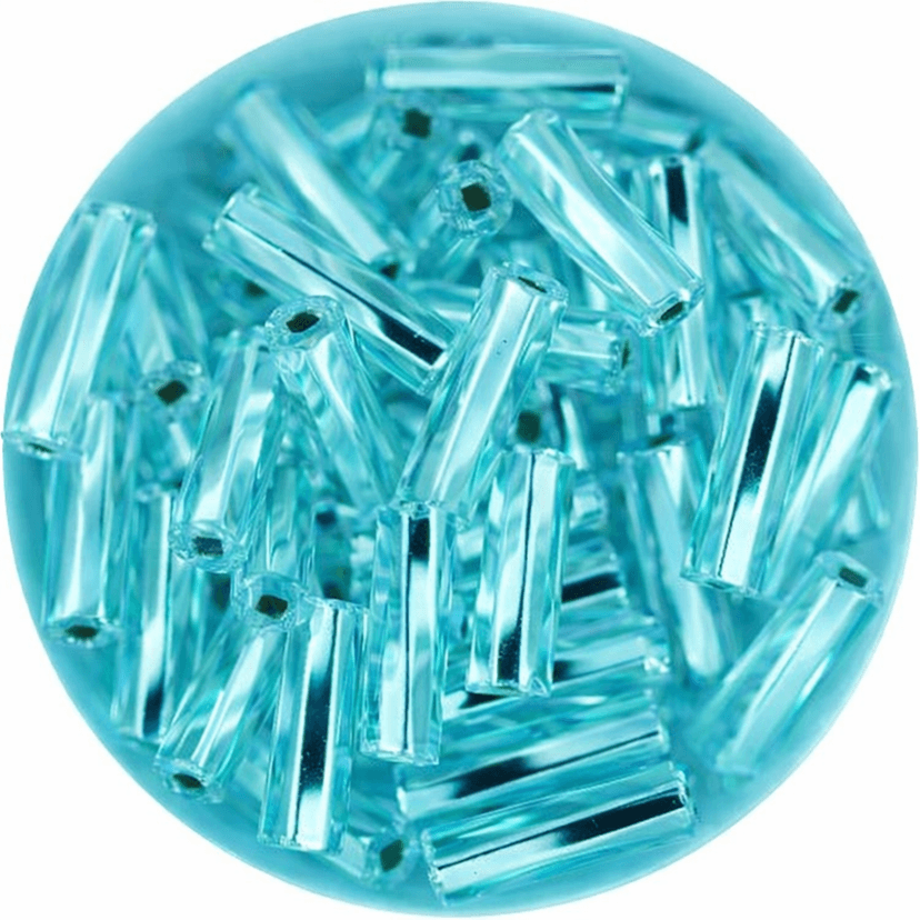 Canutillos de Vidrio Preciosa-Hecho en Republica Checa aqua (1 tira)