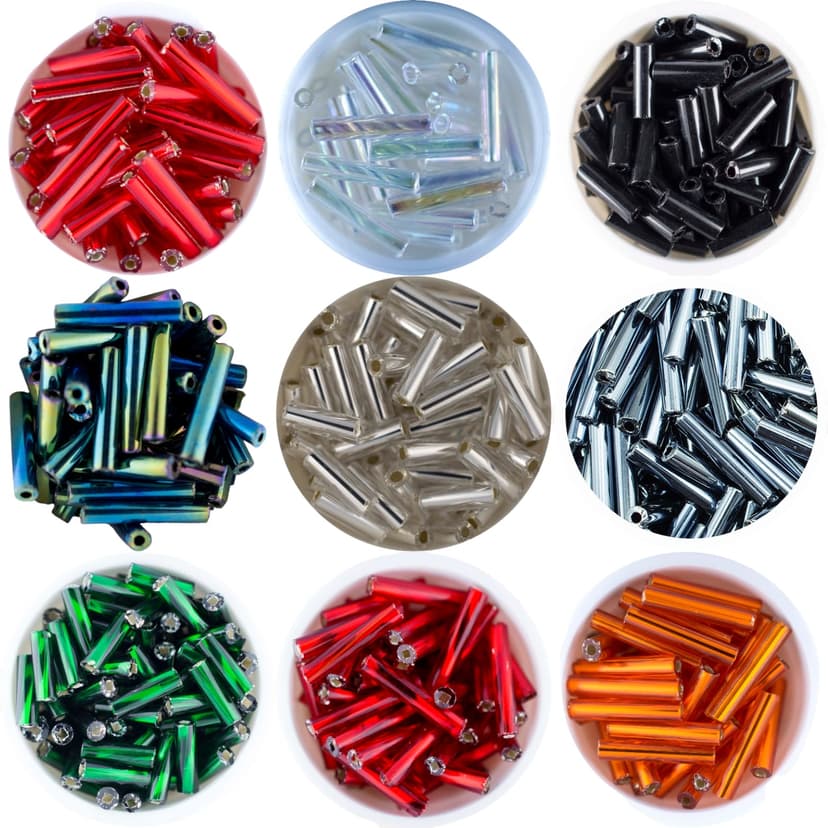 (pack de 10) tiras de Canutillos de Vidrio Preciosa-Hecho en Republica Checa