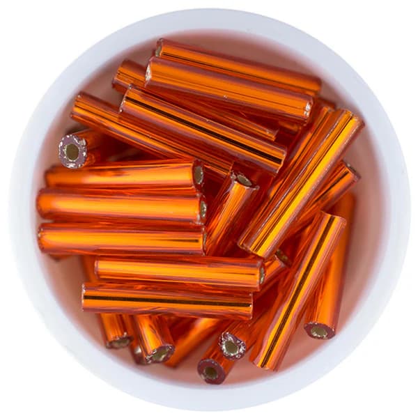 Canutillos de Vidrio Preciosa-Hecho en Republica Checa naranja (1 tira)