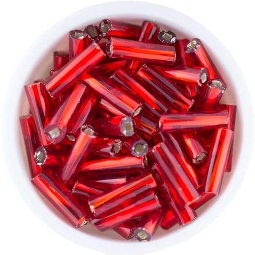 Canutillos de Vidrio Preciosa-Hecho en Republica Checa rojo transparente (1 tira)