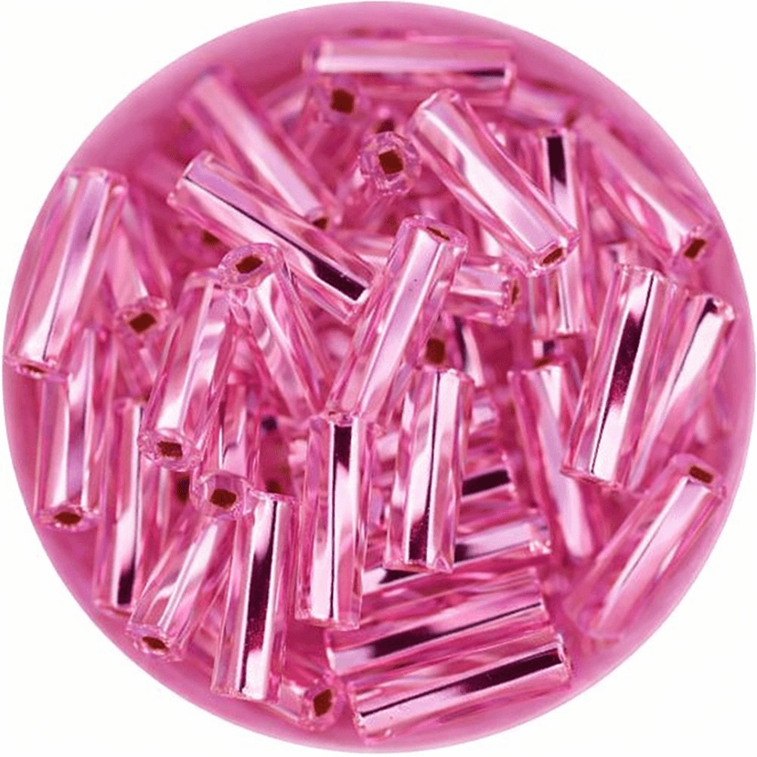 Canutillos de Vidrio Preciosa-Hecho en Republica Checa rosado (1 tira)