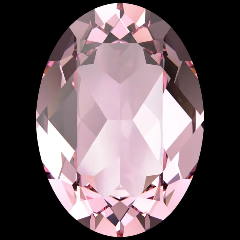 Oval Fancy Stone Light Rose 18mm (3pcs)