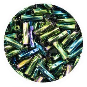 Canutillos de Vidrio Preciosa-Hecho en Republica Checa iris tornasol (1 tira)